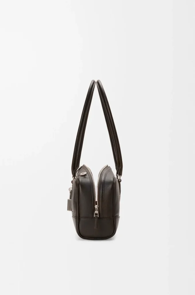 Panta Amazona 31 cropped bag in shiny calfskin Vintage Brown Panta Amazona 31 cropped bag in shiny calfskin Vintage Brown