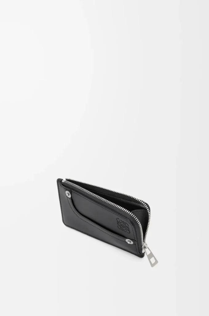 Panta coin cardholder in shiny calfskin Black