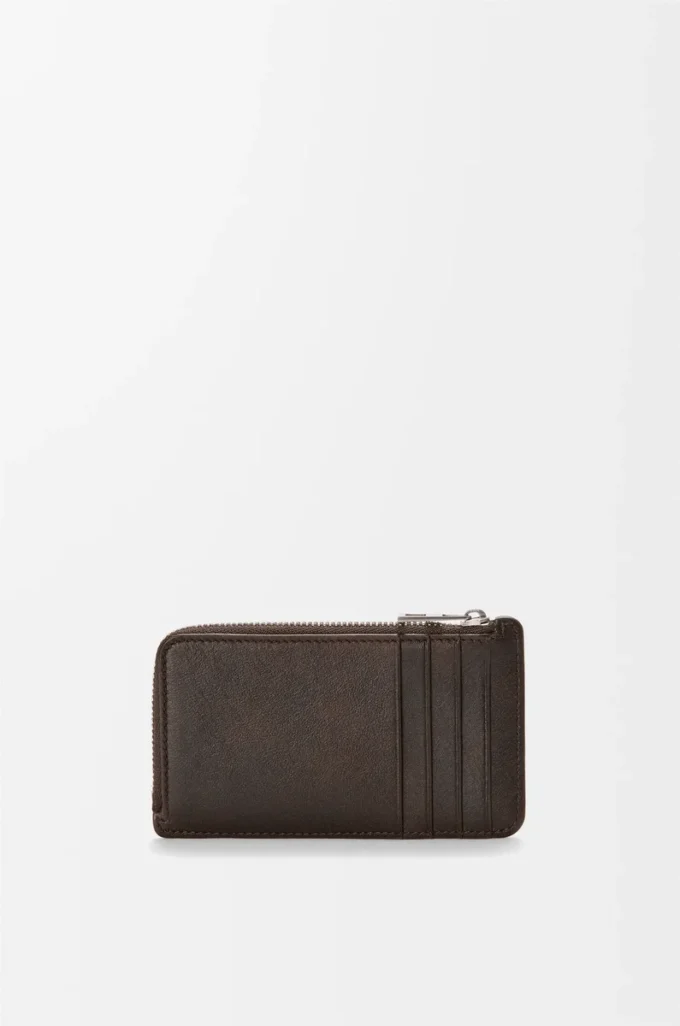 Panta coin cardholder in shiny calfskin Vintage Brown