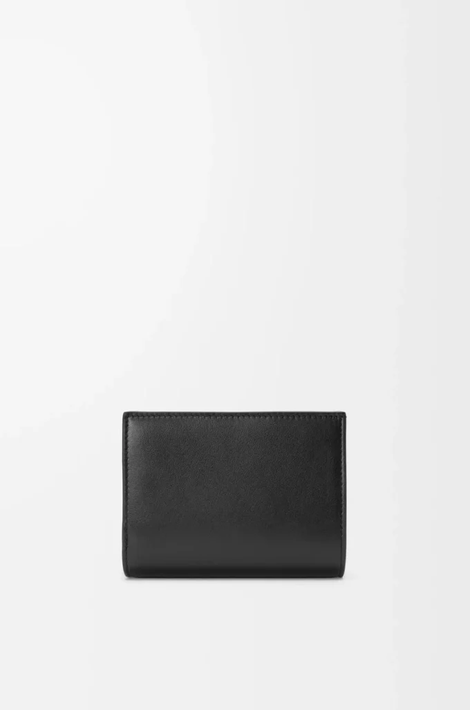 Panta compact wallet in shiny calfskin Black Panta compact wallet in shiny calfskin Black