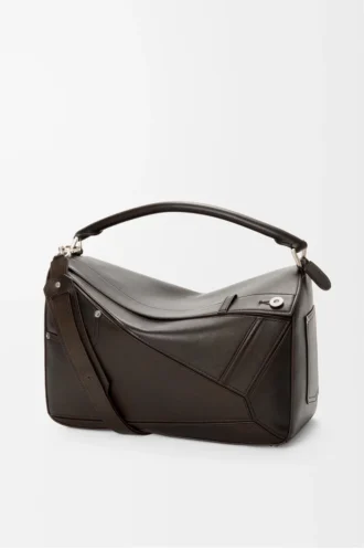 Panta large Puzzle bag in shiny calfskin Vintage Brown