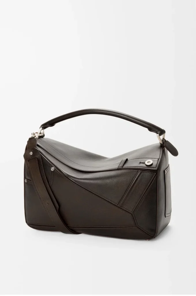 Panta large Puzzle bag in shiny calfskin Vintage Brown