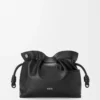 Panta medium Flamenco clutch in shiny calfskin Black Panta medium Flamenco clutch in shiny calfskin Black