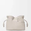 Panta medium Flamenco clutch in shiny calfskin Light Ghost