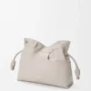 Panta medium Flamenco clutch in shiny calfskin Light Ghost