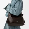Panta medium Flamenco clutch in shiny calfskin Vintage Brown Panta medium Flamenco clutch in shiny calfskin Vintage Brown