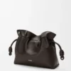 Panta medium Flamenco clutch in shiny calfskin Vintage Brown Panta medium Flamenco clutch in shiny calfskin Vintage Brown