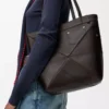 Panta medium Puzzle Fold tote in shiny calfskin Vintage Brown Panta medium Puzzle Fold tote in shiny calfskin Vintage Brown