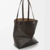 Panta medium Puzzle Fold tote in shiny calfskin Vintage Brown Panta medium Puzzle Fold tote in shiny calfskin Vintage Brown