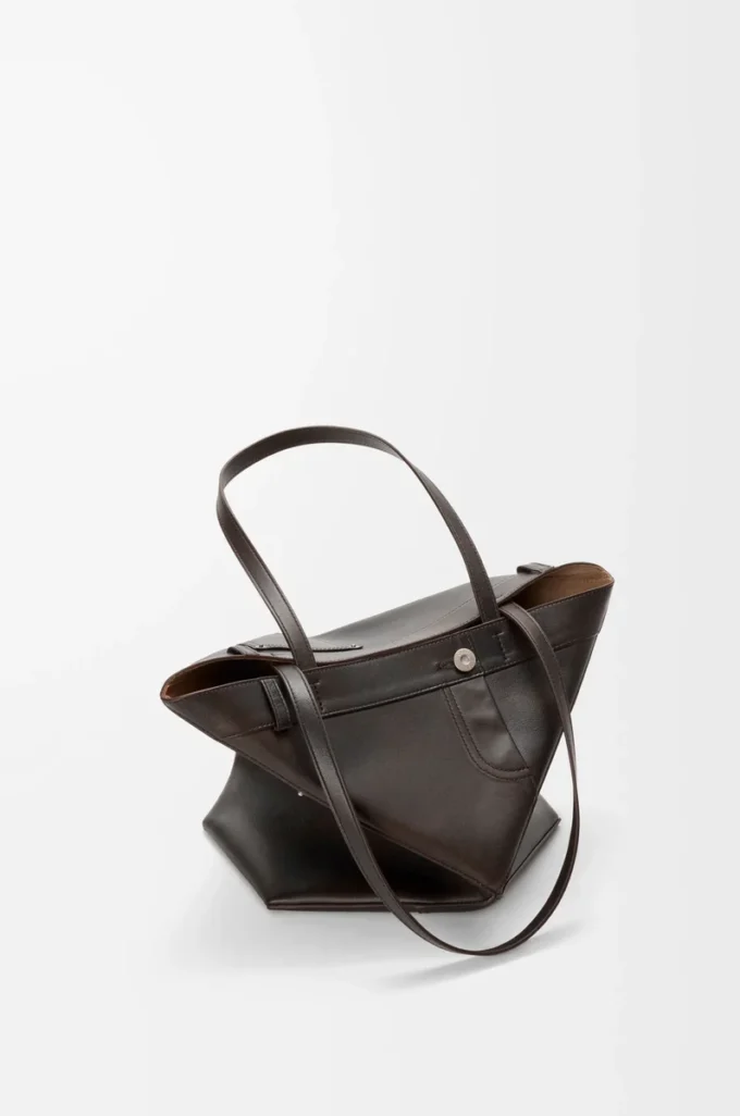 Panta medium Puzzle Fold tote in shiny calfskin Vintage Brown Panta medium Puzzle Fold tote in shiny calfskin Vintage Brown