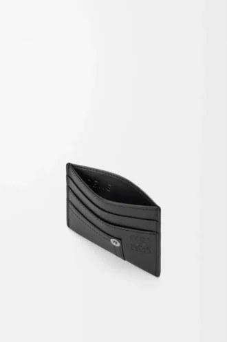 Panta plain cardholder in shiny calfskin Black