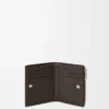 Panta slim compact wallet in shiny calfskin Vintage Brown