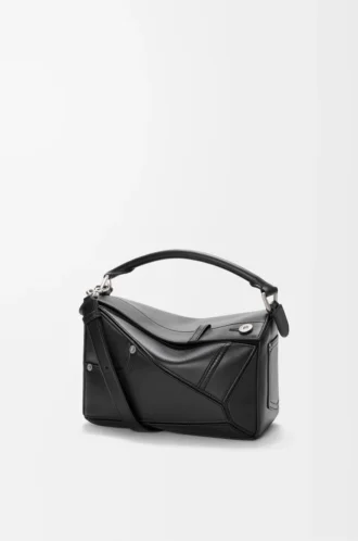 Panta small Puzzle bag in shiny calfskin Black