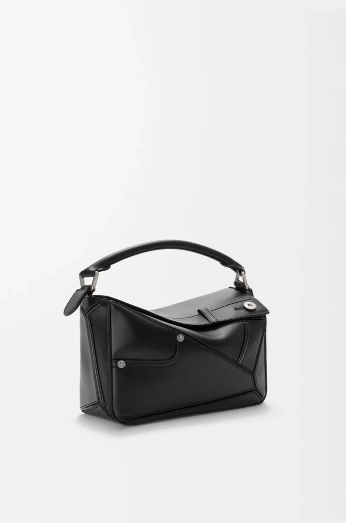 Panta small Puzzle bag in shiny calfskin Black Panta small Puzzle bag in shiny calfskin Black
