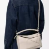 Panta small Puzzle bag in shiny calfskin Light Ghost Panta small Puzzle bag in shiny calfskin Light Ghost