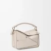 Panta small Puzzle bag in shiny calfskin Light Ghost Panta small Puzzle bag in shiny calfskin Light Ghost