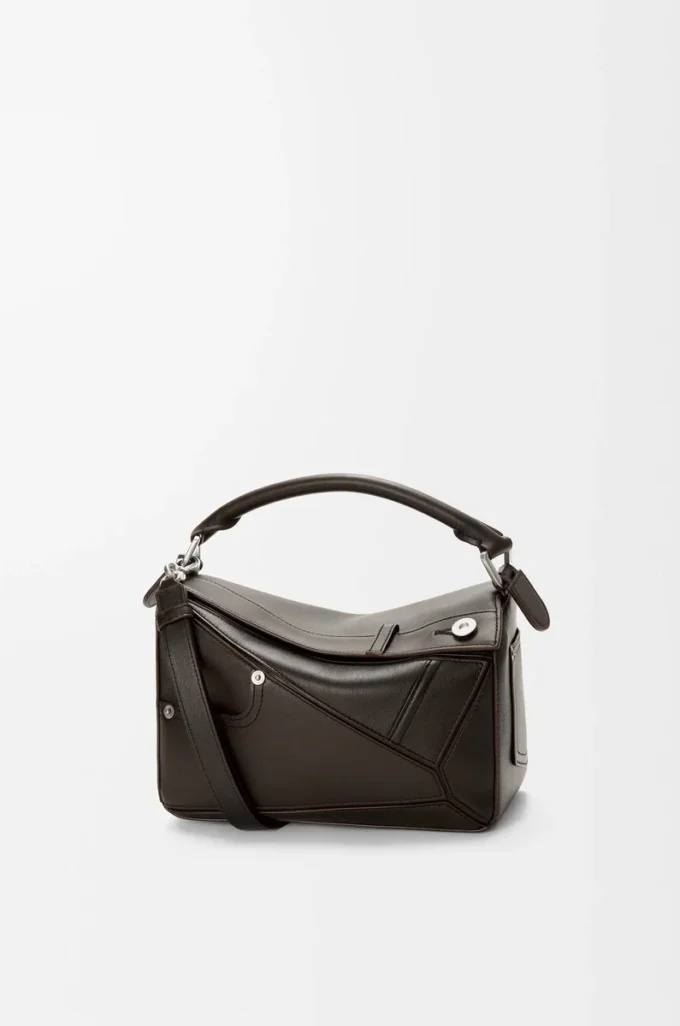 Panta small Puzzle bag in shiny calfskin Vintage Brown Panta small Puzzle bag in shiny calfskin Vintage Brown
