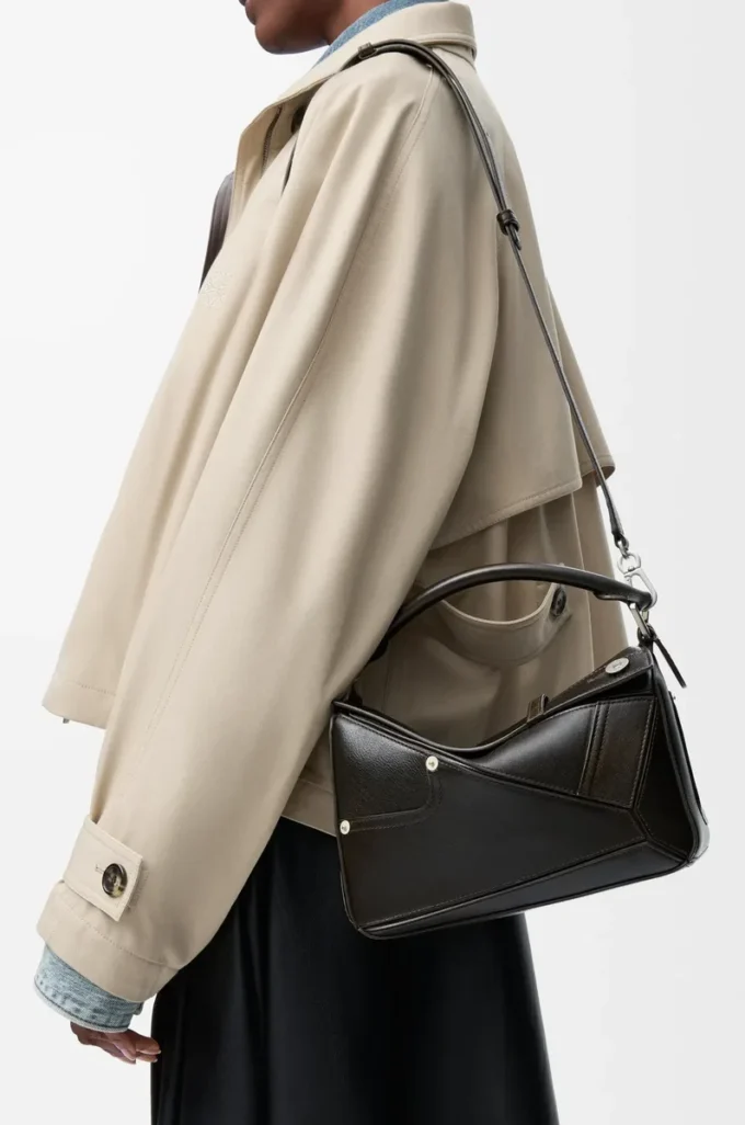 Panta small Puzzle bag in shiny calfskin Vintage Brown Panta small Puzzle bag in shiny calfskin Vintage Brown