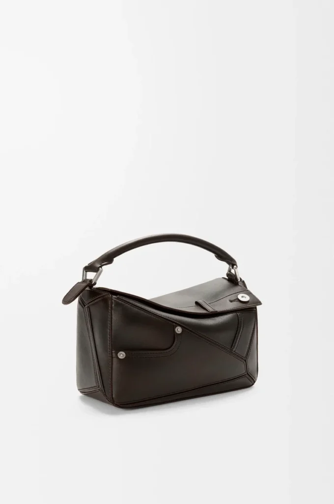 Panta small Puzzle bag in shiny calfskin Vintage Brown Panta small Puzzle bag in shiny calfskin Vintage Brown