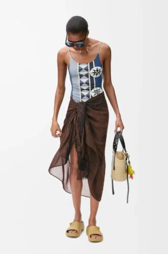 Pareo in cotton Black/Brown