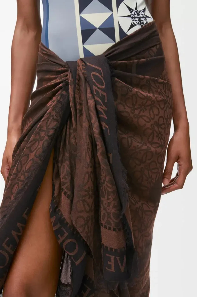Pareo in cotton Black/Brown Pareo in cotton Black/Brown
