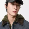 Patch cap in wool Grey