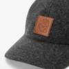 Patch cap in wool Grey