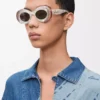 Pavé Oval sunglasses Pearl Grey/White Pavé Oval sunglasses Pearl Grey/White