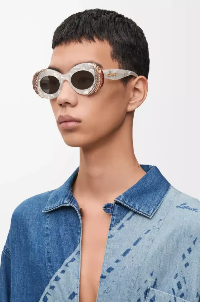 Pavé Oval sunglasses Pearl Grey/White Pavé Oval sunglasses Pearl Grey/White