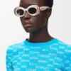 Pavé Oval sunglasses Pearl Grey/White Pavé Oval sunglasses Pearl Grey/White