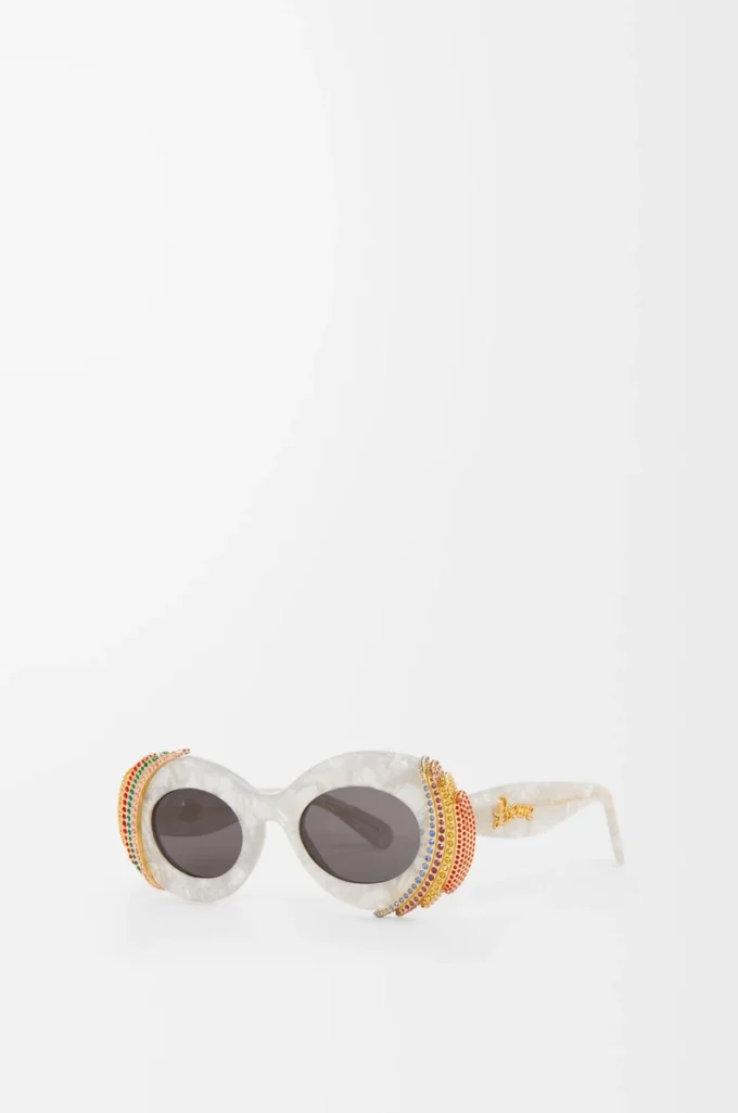 Pavé Oval sunglasses Pearl Grey/White Pavé Oval sunglasses Pearl Grey/White