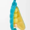 Pea pod charm in classic calfskin Deep Turquoise/Baby Corn Pea pod charm in classic calfskin Deep Turquoise/Baby Corn