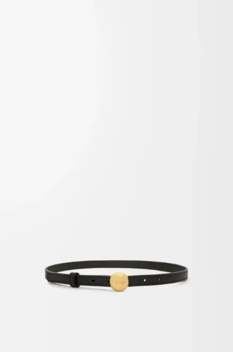 Pebble belt in smooth calfskin Black/Gold