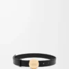 Pebble belt in smooth calfskin Black/Gold Pebble belt in smooth calfskin Black/Gold