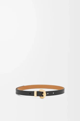Pebble belt in smooth calfskin Black/Gold