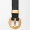 Pebble belt in smooth calfskin Black/Gold Pebble belt in smooth calfskin Black/Gold