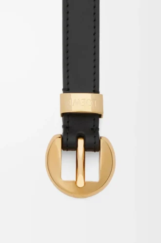 Pebble belt in smooth calfskin Black/Gold