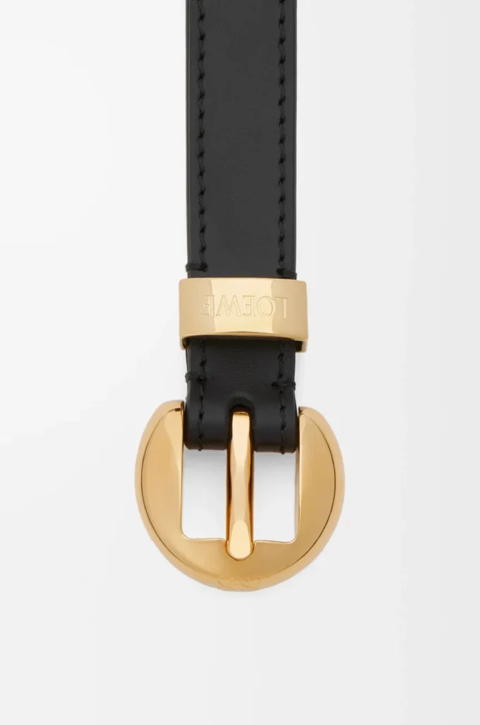 Pebble belt in smooth calfskin Black/Gold Pebble belt in smooth calfskin Black/Gold