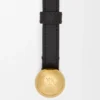 Pebble belt in smooth calfskin Black/Gold Pebble belt in smooth calfskin Black/Gold
