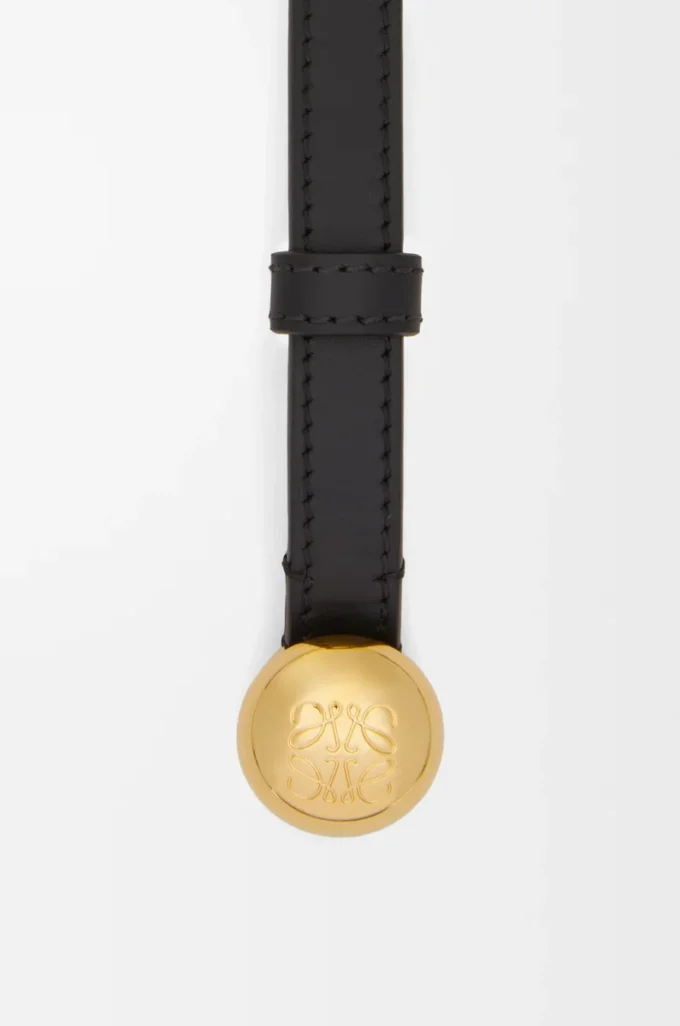 Pebble belt in smooth calfskin Black/Gold Pebble belt in smooth calfskin Black/Gold