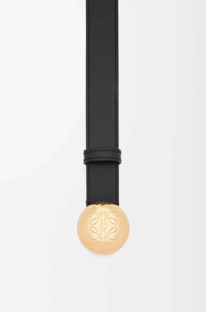Pebble belt in smooth calfskin Black/Gold Pebble belt in smooth calfskin Black/Gold