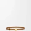 Pebble belt in smooth calfskin Oak/Gold Pebble belt in smooth calfskin Oak/Gold