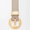 Pebble belt in smooth calfskin Sand/Gold Pebble belt in smooth calfskin Sand/Gold