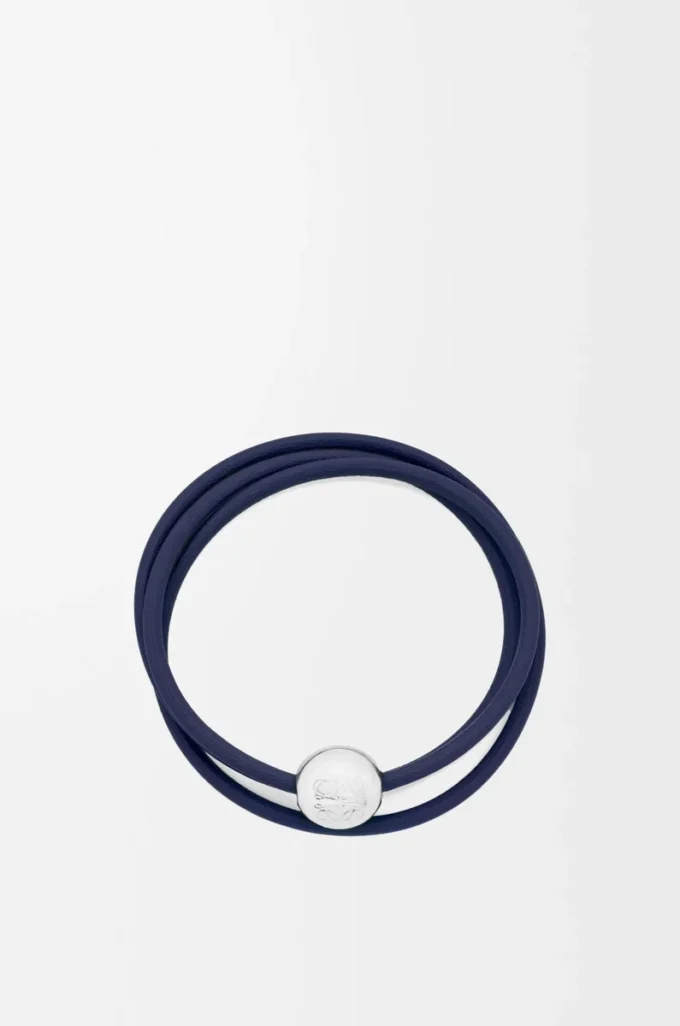 Pebble bracelet in calfskin Abyss Blue Pebble bracelet in calfskin Abyss Blue