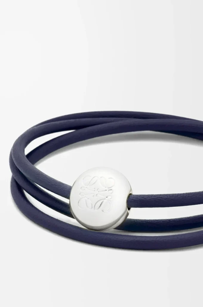 Pebble bracelet in calfskin Abyss Blue Pebble bracelet in calfskin Abyss Blue