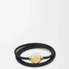 Pebble bracelet in calfskin Black/Gold Pebble bracelet in calfskin Black/Gold