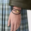 Pebble bracelet in calfskin Black/Gold Pebble bracelet in calfskin Black/Gold