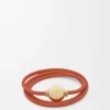 Pebble bracelet in calfskin Orange/Gold Pebble bracelet in calfskin Orange/Gold