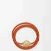 Pebble bracelet in calfskin Orange/Gold Pebble bracelet in calfskin Orange/Gold
