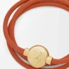 Pebble bracelet in calfskin Orange/Gold Pebble bracelet in calfskin Orange/Gold